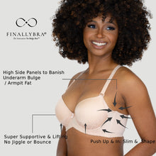 Load image into Gallery viewer, Robust Support Side Back Smoothing Convertible Push In Shape Bra: No Underarm Bulge & Uplifting 1