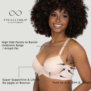 Robust Support Side Back Smoothing Convertible Push In Shape Bra: No Underarm Bulge & Uplifting 1