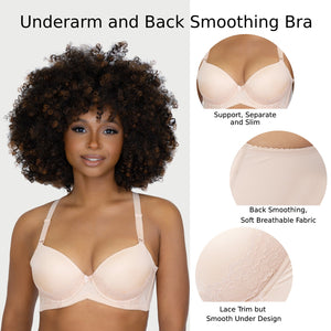 Robust Support Side Back Smoothing Convertible Push In Shape Bra: No Underarm Bulge & Uplifting 2