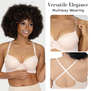 Robust Support Side Back Smoothing Convertible Push In Shape Bra: No Underarm Bulge & Uplifting 4