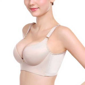 No Underarm Bulge Deep V Smooth Cup Push In Wireless Bra 3